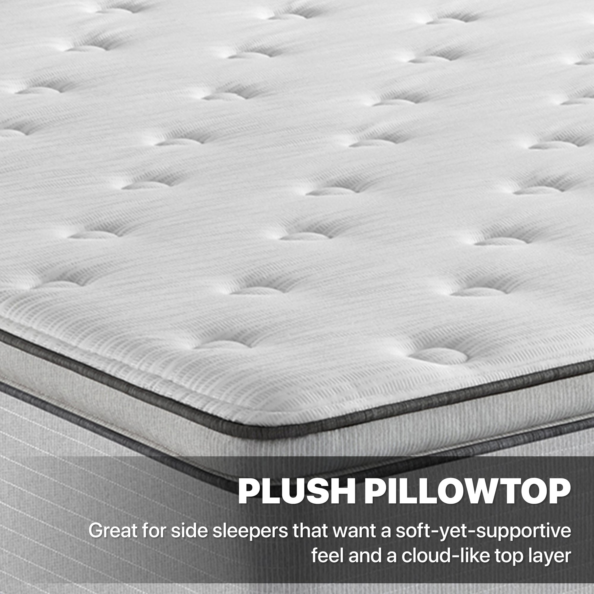 Close-up view of the fabric on a Beautyrest BR800 Plush Pillow Top mattress