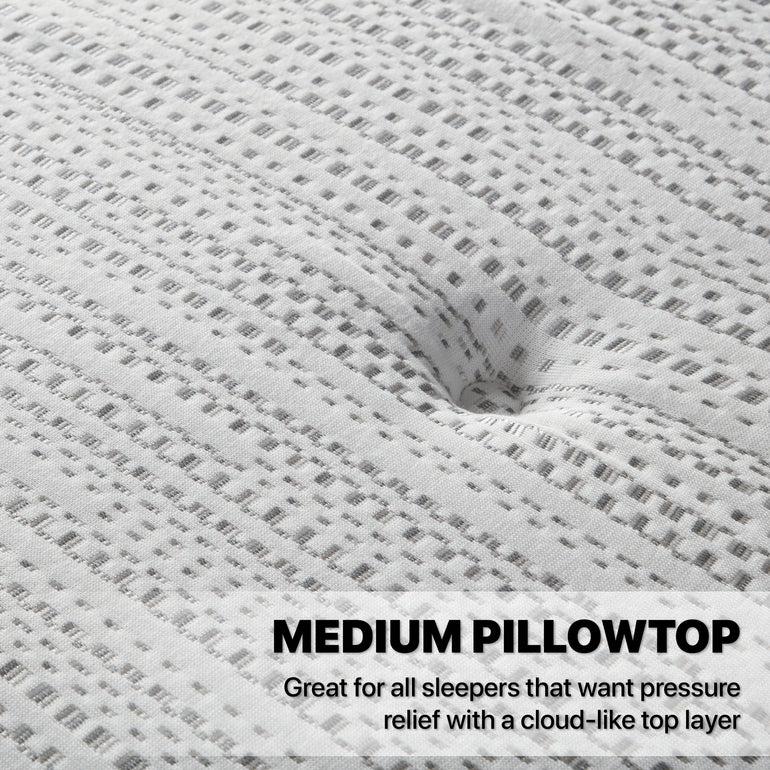 Close-up of the fabric on a Beautyrest Silver BRS900 Medium Pillow Top mattress