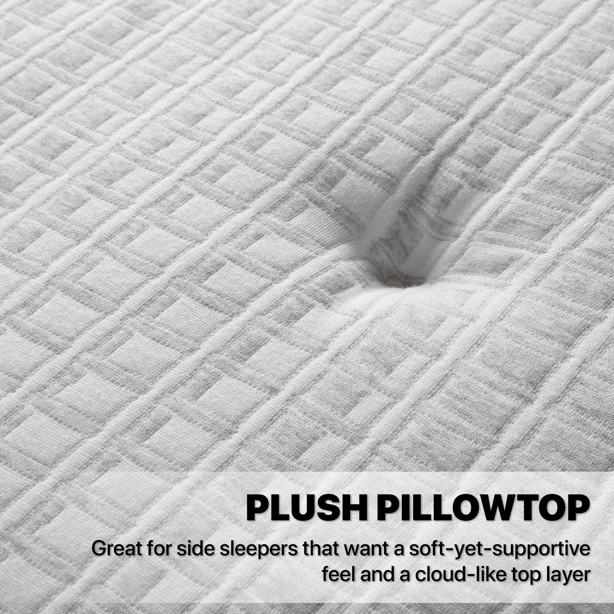 Close-up view of the fabric on the Beautyrest Silver BRS900-C Plush Pillow Top mattress